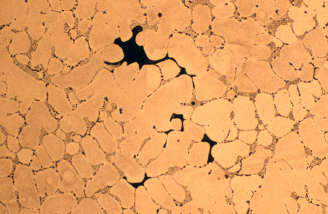 Casting porosity in copper