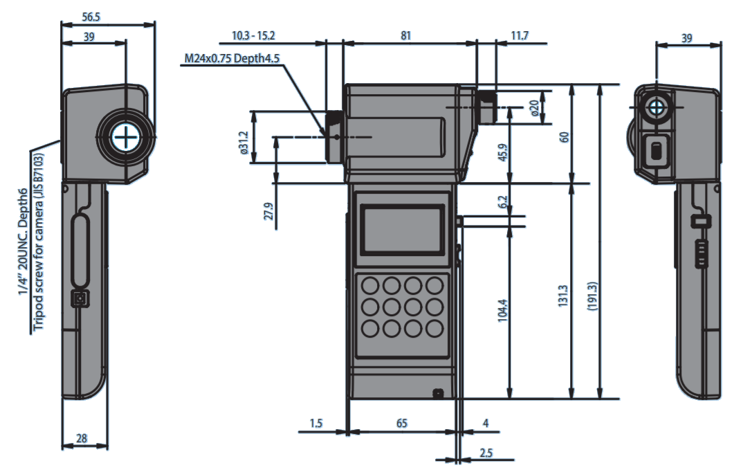 Dimensions of TOPCON BM-9A