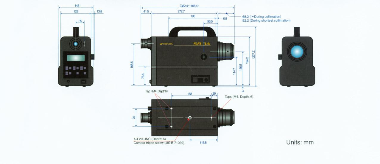 Dimensions of TOPCON SR-3A