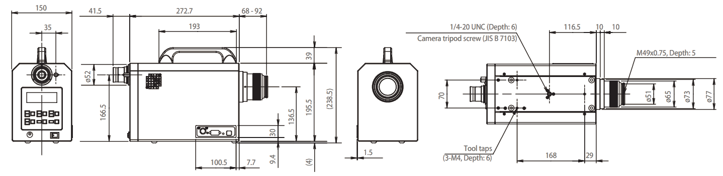 Dimensions of TOPCON SR-UL2